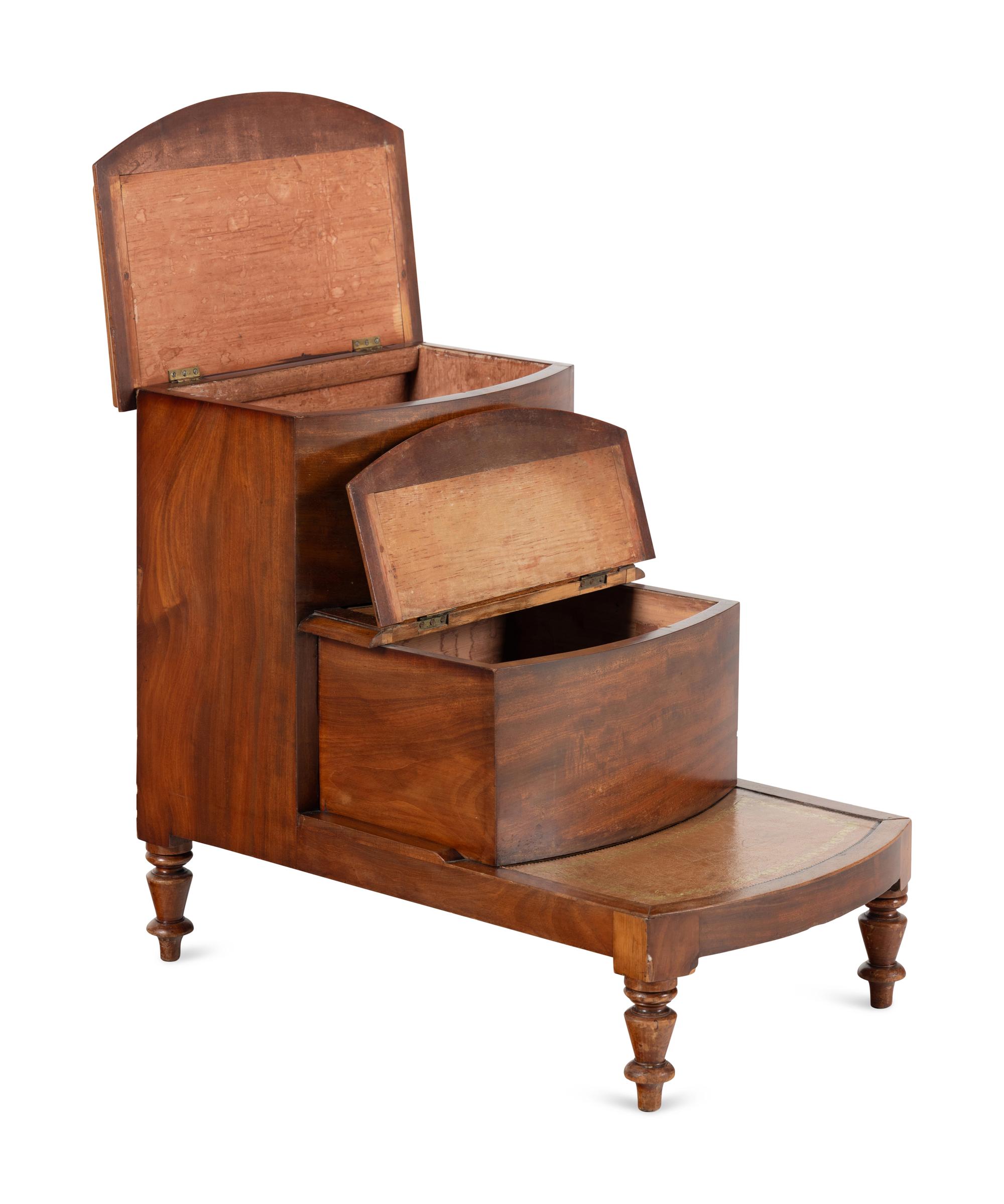A Set of English Mahogany Library Steps