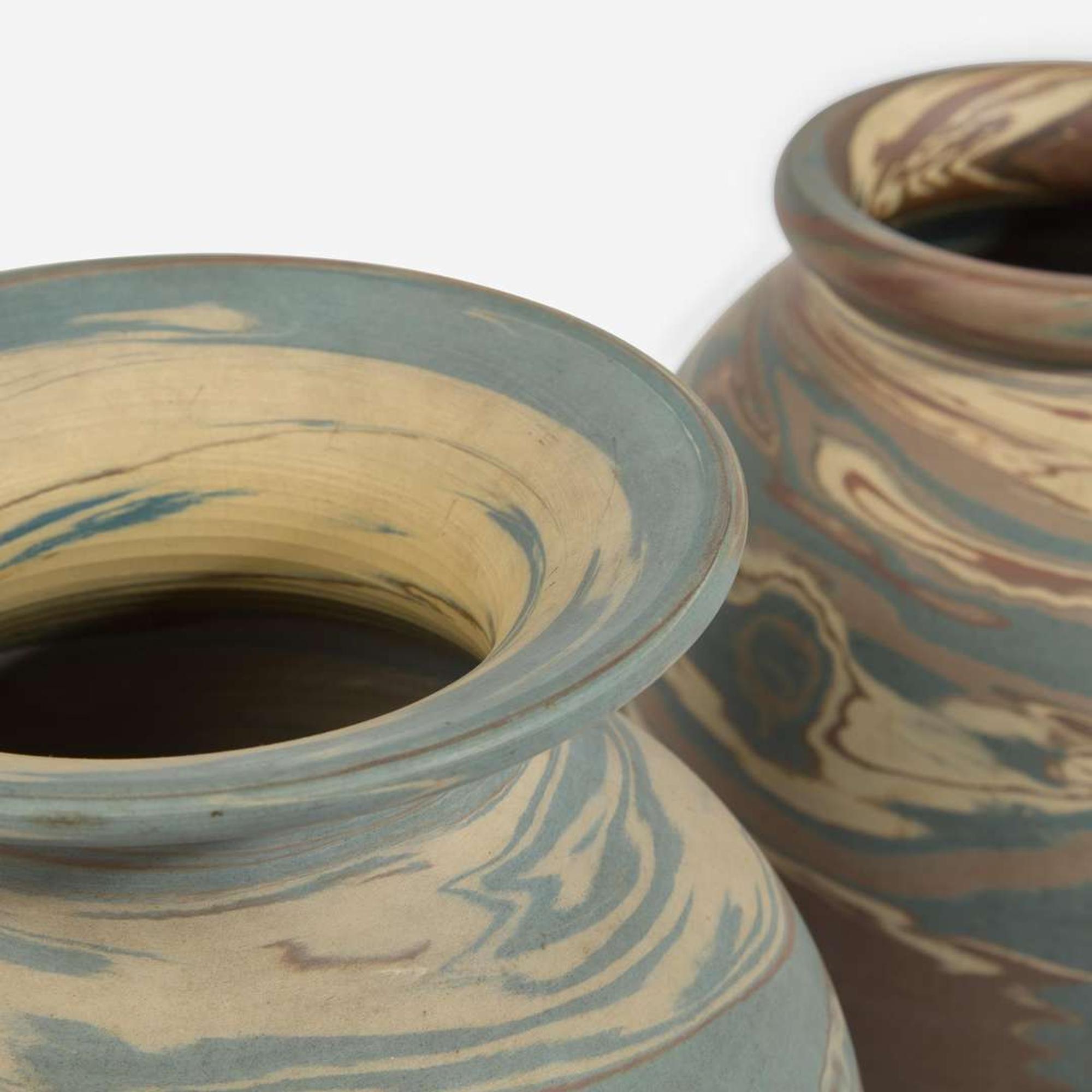 Niloak (American, active 1909-1946) Two Mission Ware Floor Vases, USA, circa 1910s-1920s