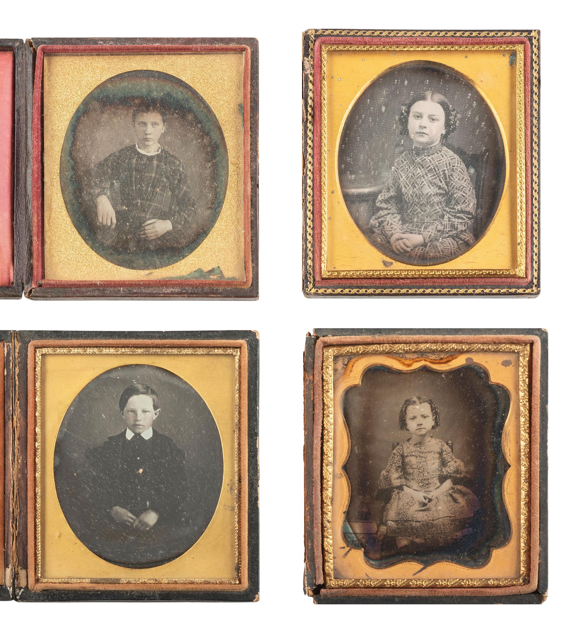 [EARLY PHOTOGRAPHY]. 21 sixth plate daguerreotypes of children.