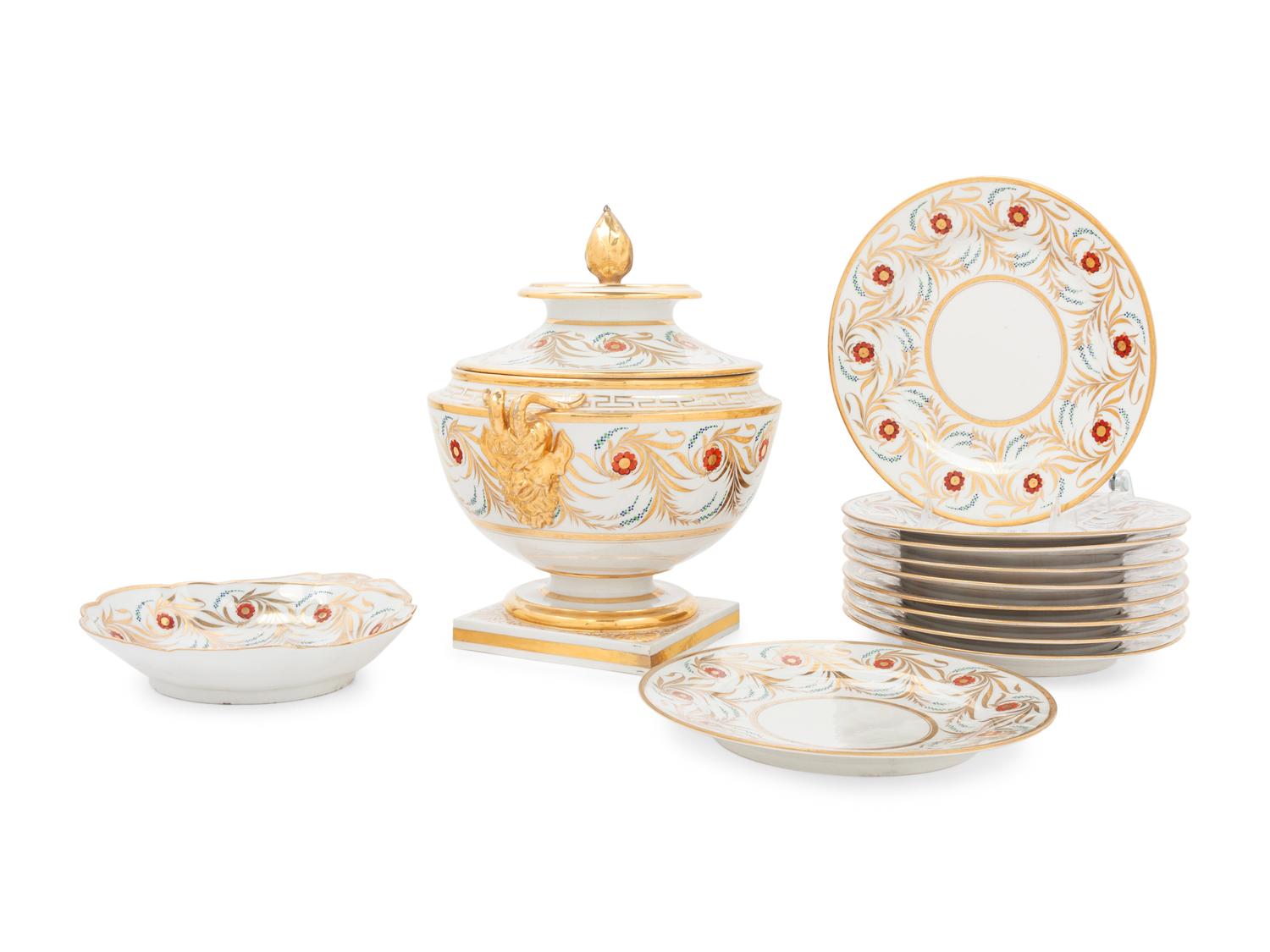 A Group of Barr, Flight and Barr Worcester Porcelain Dessert Service Articles