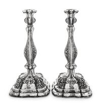 A Pair of Austrian Silver Candlesticks