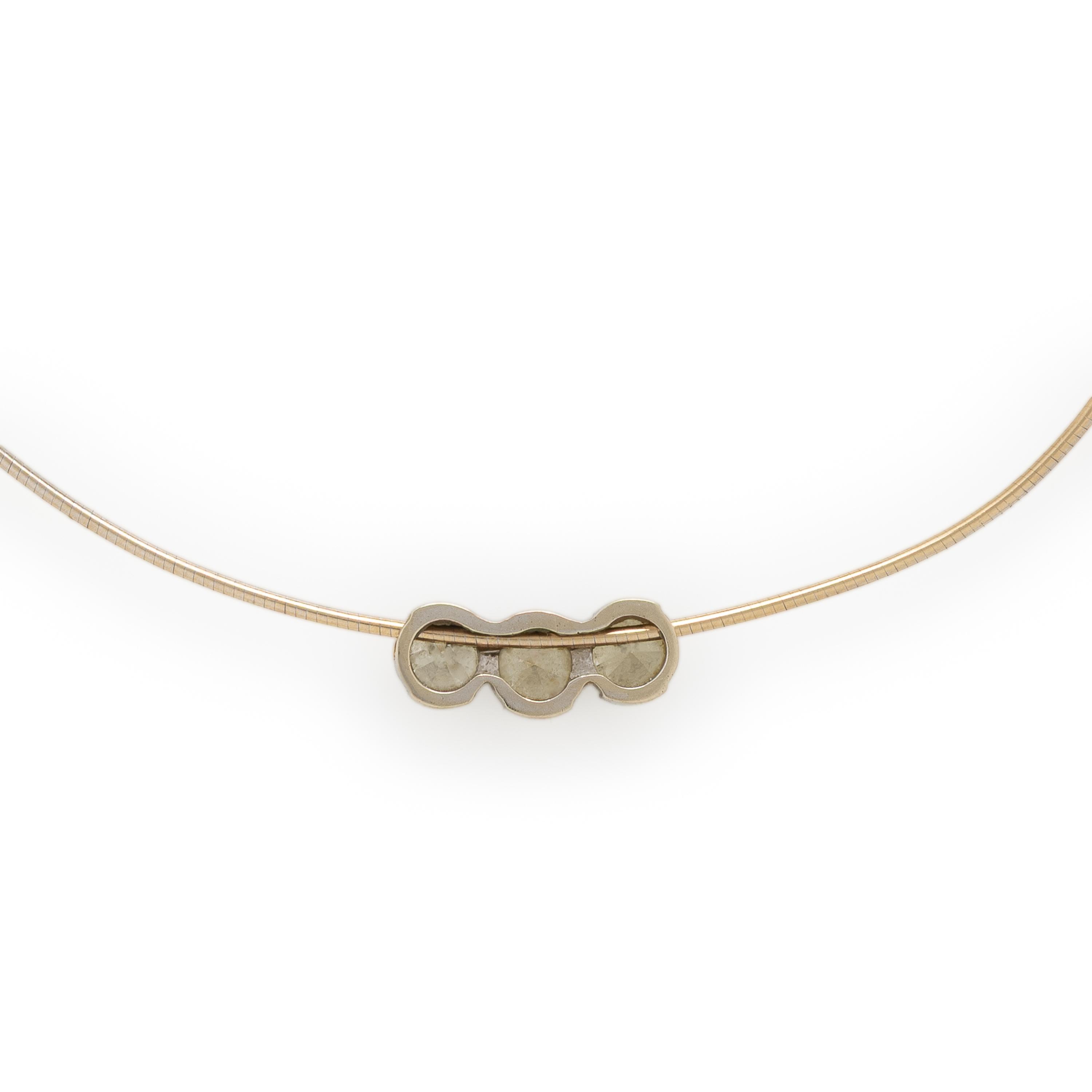 Diamond and Bicolor Gold Slide Pendant Necklace