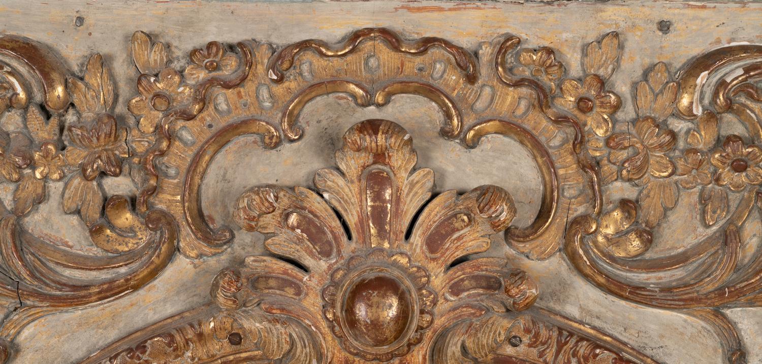 An Italian Painted and Parcel Gilt Pier Mirror
