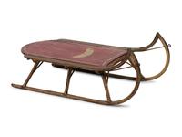 A Paint Decorated Wooden Sled