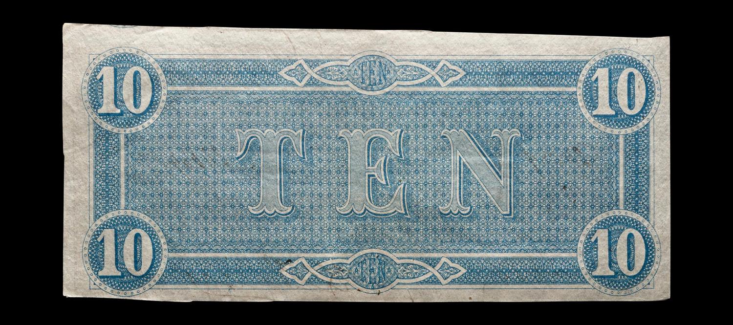 [CONFEDERATE STATES OF AMERICA] An 1864 T-68 $10 Note