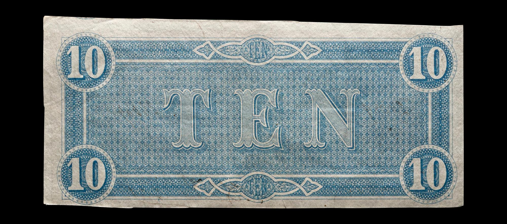 [CONFEDERATE STATES OF AMERICA] An 1864 T-68 $10 Note