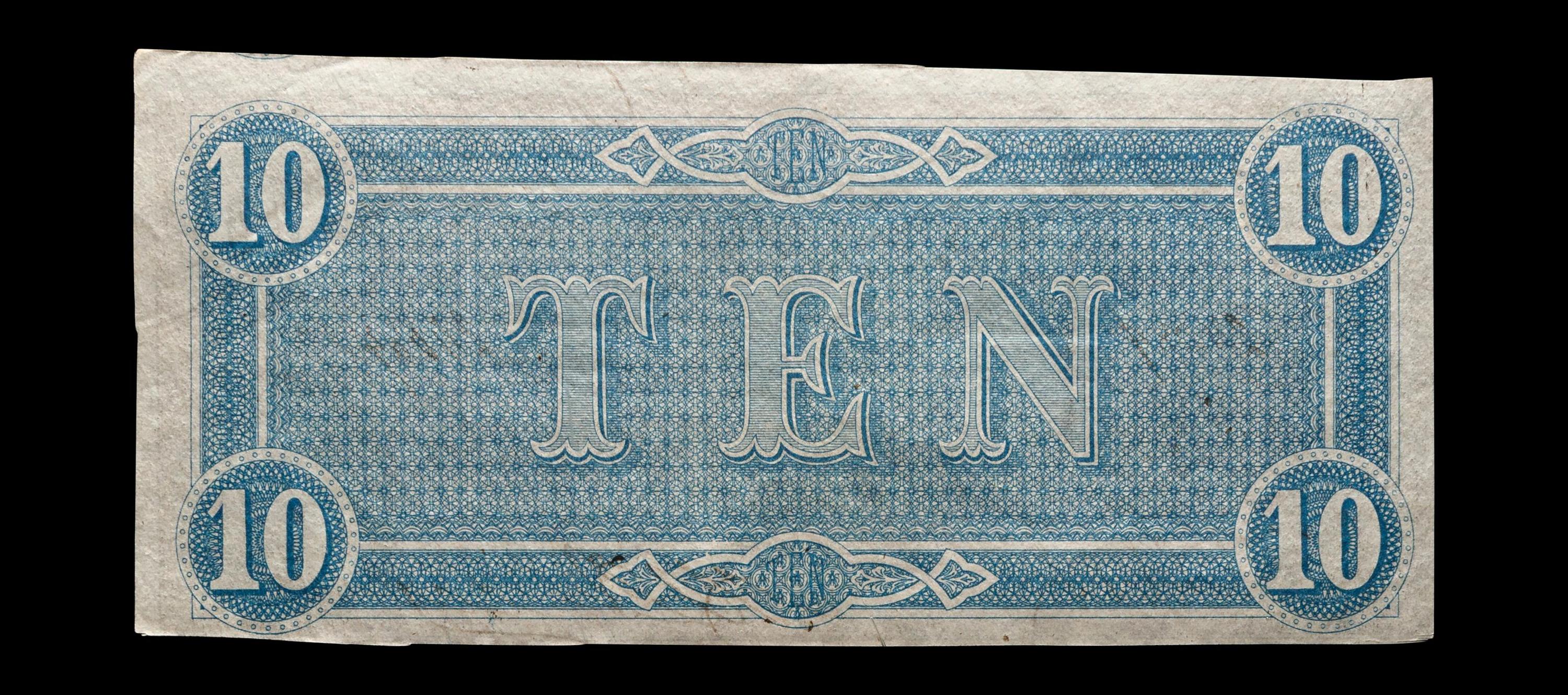 [CONFEDERATE STATES OF AMERICA] An 1864 T-68 $10 Note
