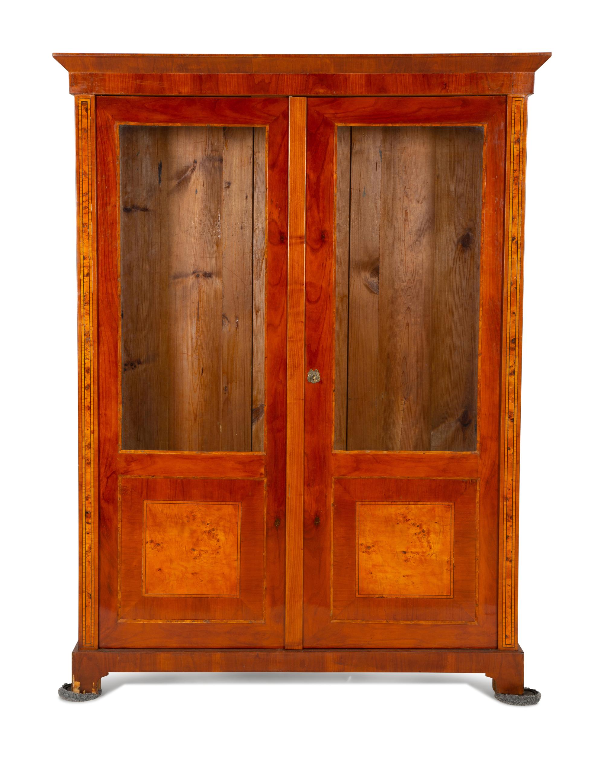 An Austrian Biedermeier Inlaid Walnut Bibliotheque — Mid-19th Century