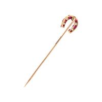 TIFFANY & CO., DIAMOND AND RUBY HORSESHOE STICK PIN