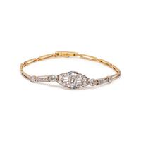 Antique, Diamond and Platinum-Topped Gold Bracelet
