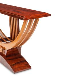 A Pair of Art Deco Style Rosewood and Birch Console Tables
