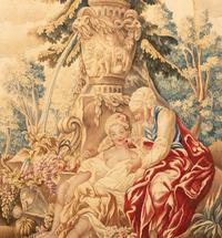 A Louis XV Style Aubusson Tapestry-Inset Giltwood Fire Screen