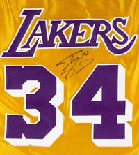 A Shaquille O'Neal Signed Autograph Los Angeles Lakers Jersey