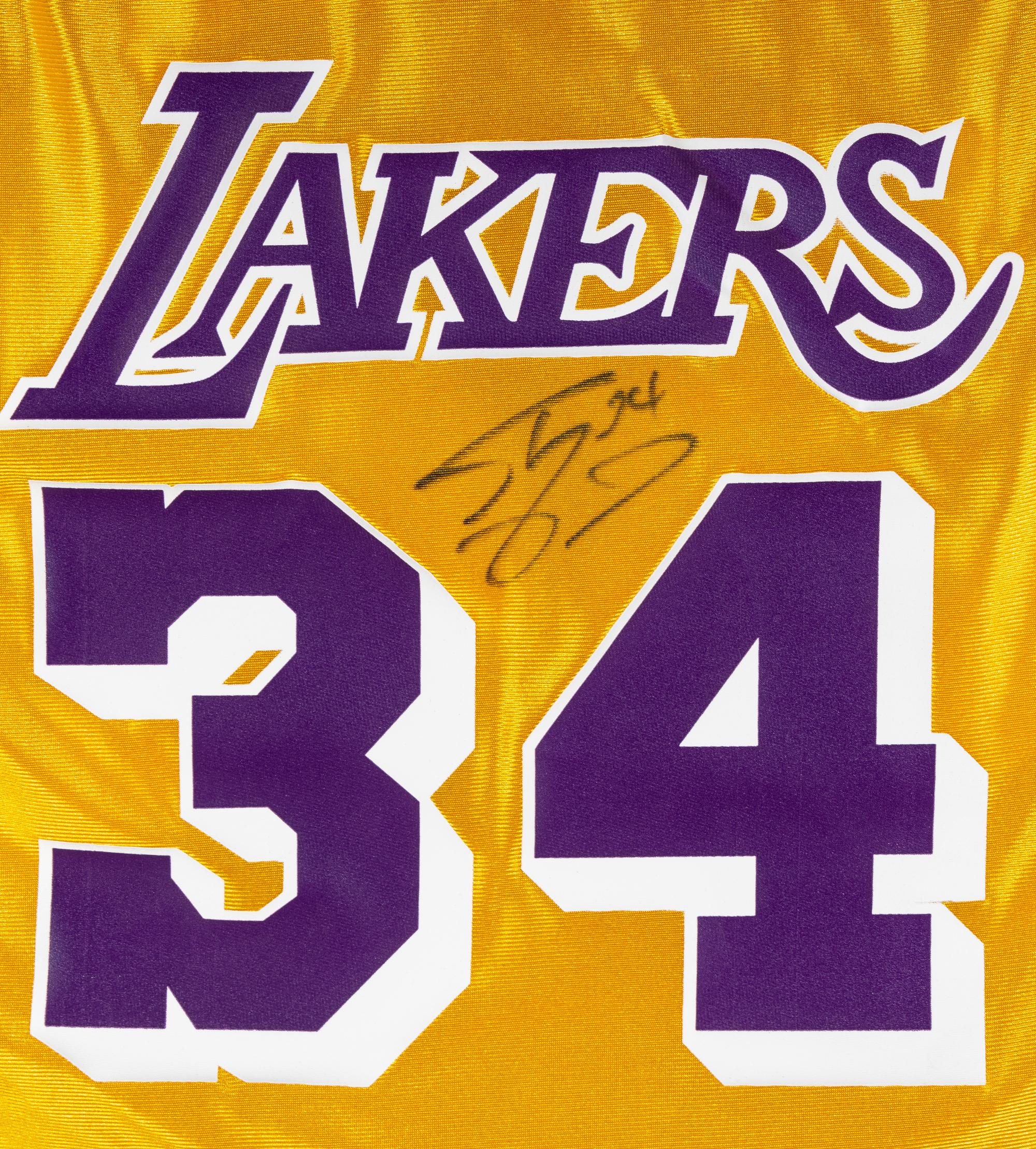 A Shaquille O'Neal Signed Autograph Los Angeles Lakers Jersey