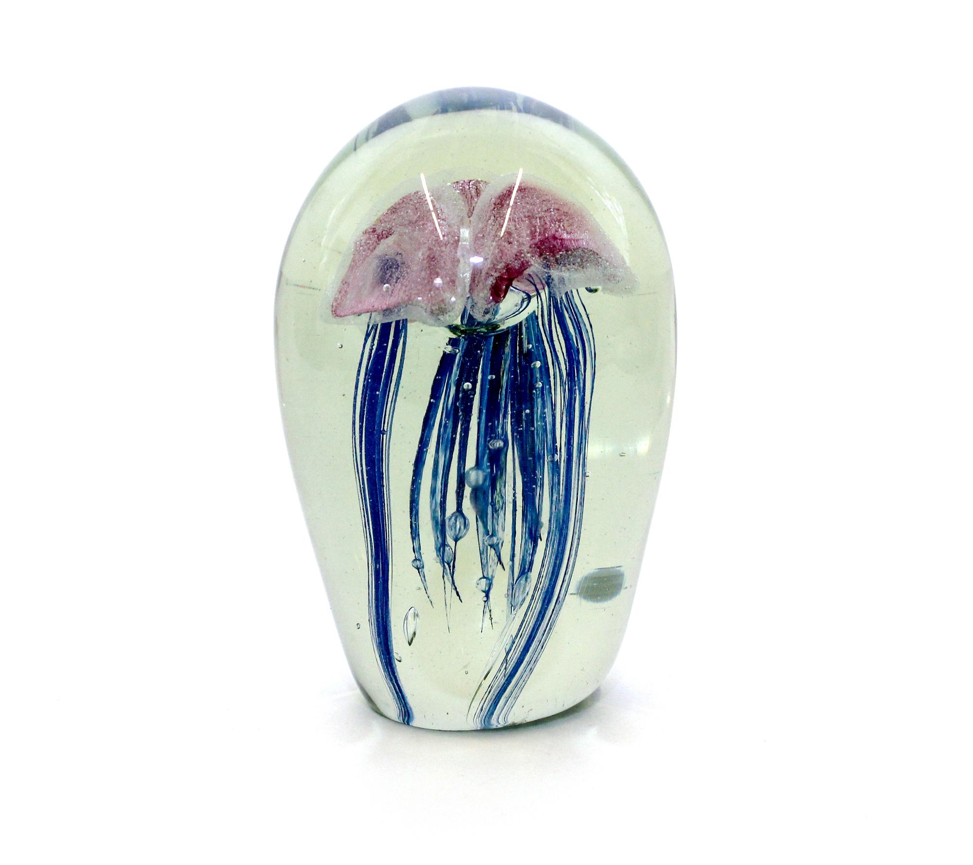 A Large Glass "Jellyfish" Paperweight Height 8 inches.