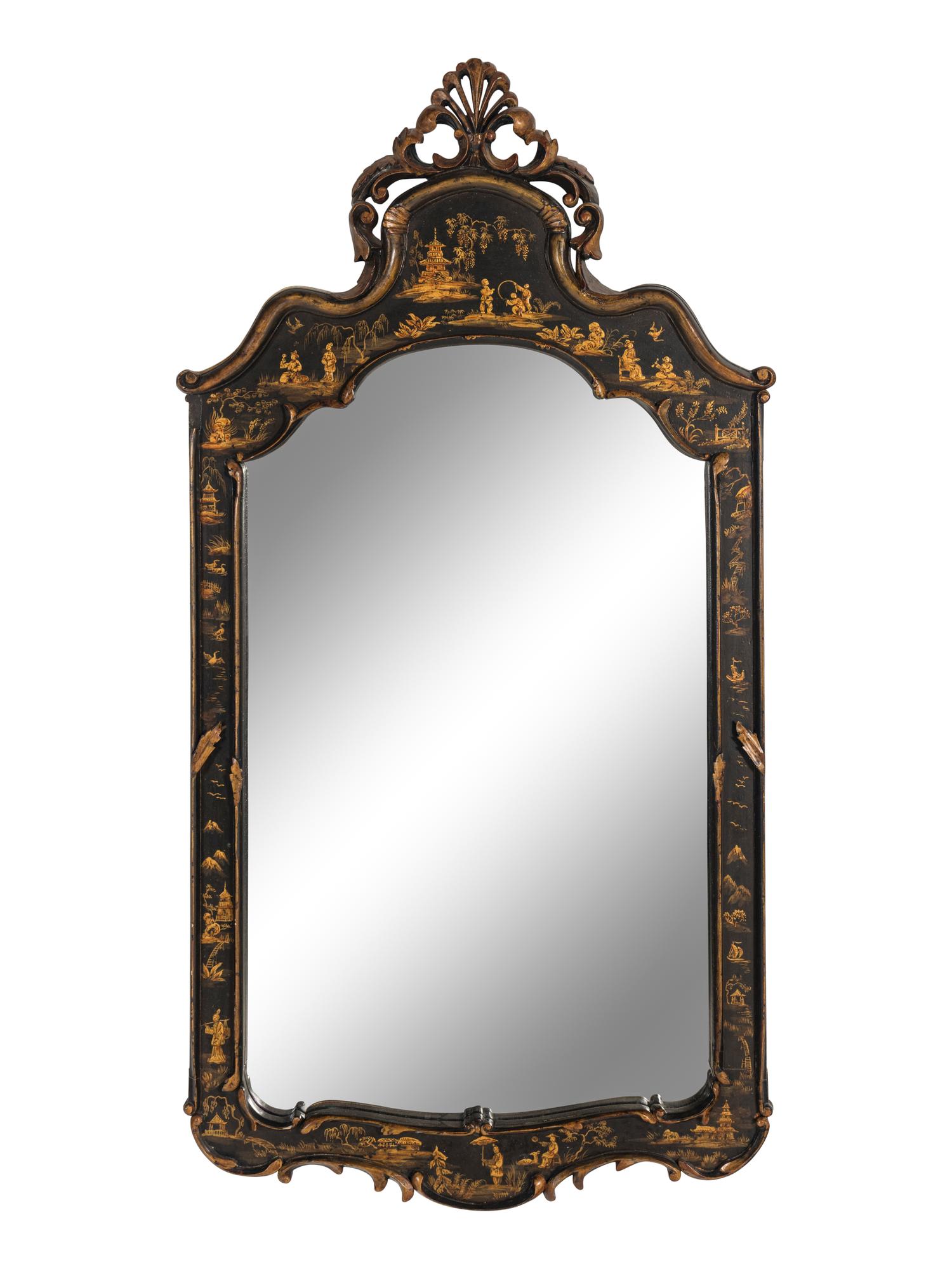 A Pair of Georgian Style Japanned Mirrors