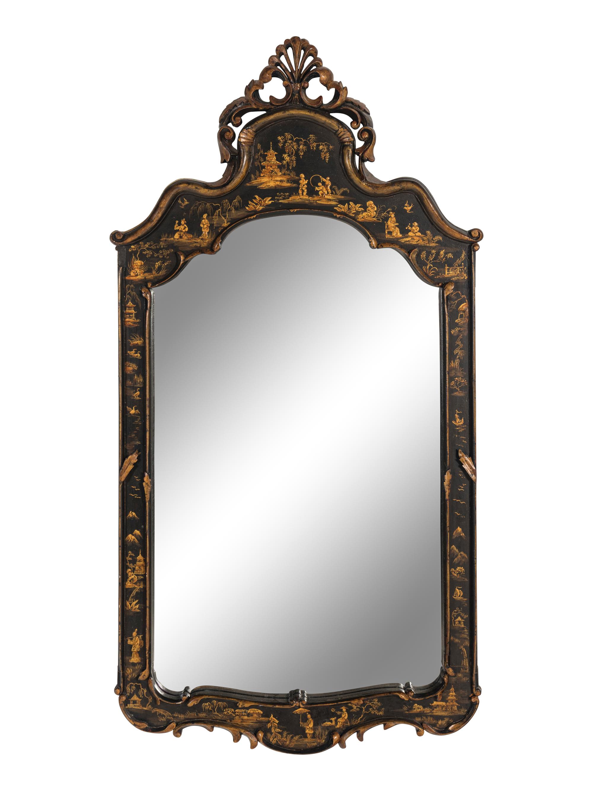 A Pair of Georgian Style Japanned Mirrors