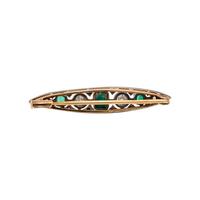 ANTIQUE, EMERALD AND DIAMOND BROOCH