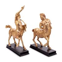 A Pair of Italian Gilt Bronze Furietti Centaurs