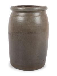 Three Cobalt-Stenciled Stoneware Vessels