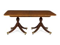 A George III Style Mahogany Double-Pedestal Extension Dining Table