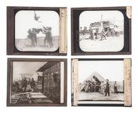 [CIVIL WAR - MAGIC LANTERN SLIDES]. A collection of 100+ assorted glass slides mostly featuring Civil War photographs, including: