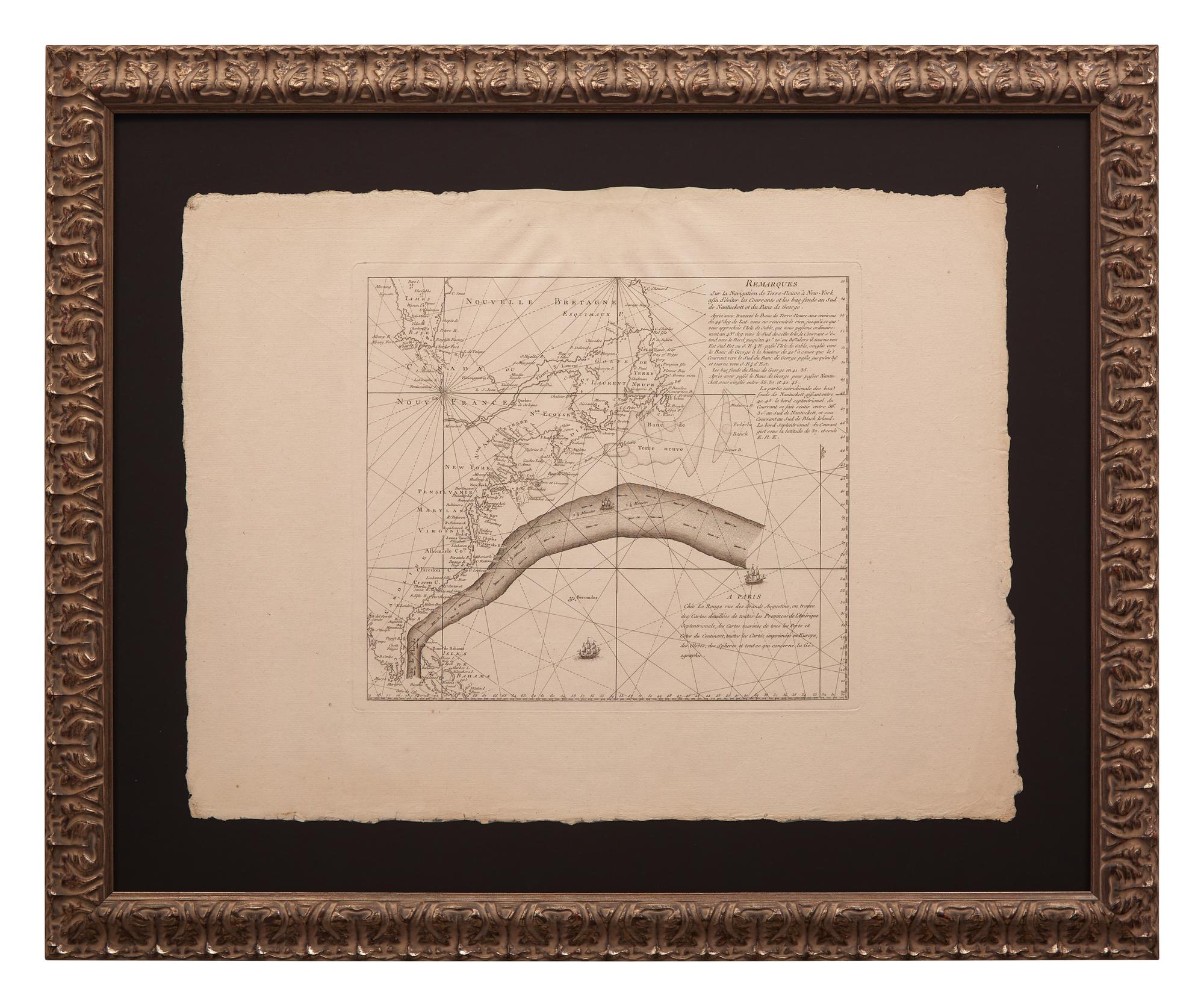 [Franklin, Benjamin] Remarques Sur la Navigation de Terre-Neuve a New-York afin d'euiter les Courrants et les bas-fonds au Sud de Nantuckett et du Banc de George