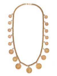 YELLOW GOLD AND COIN NECKLACE