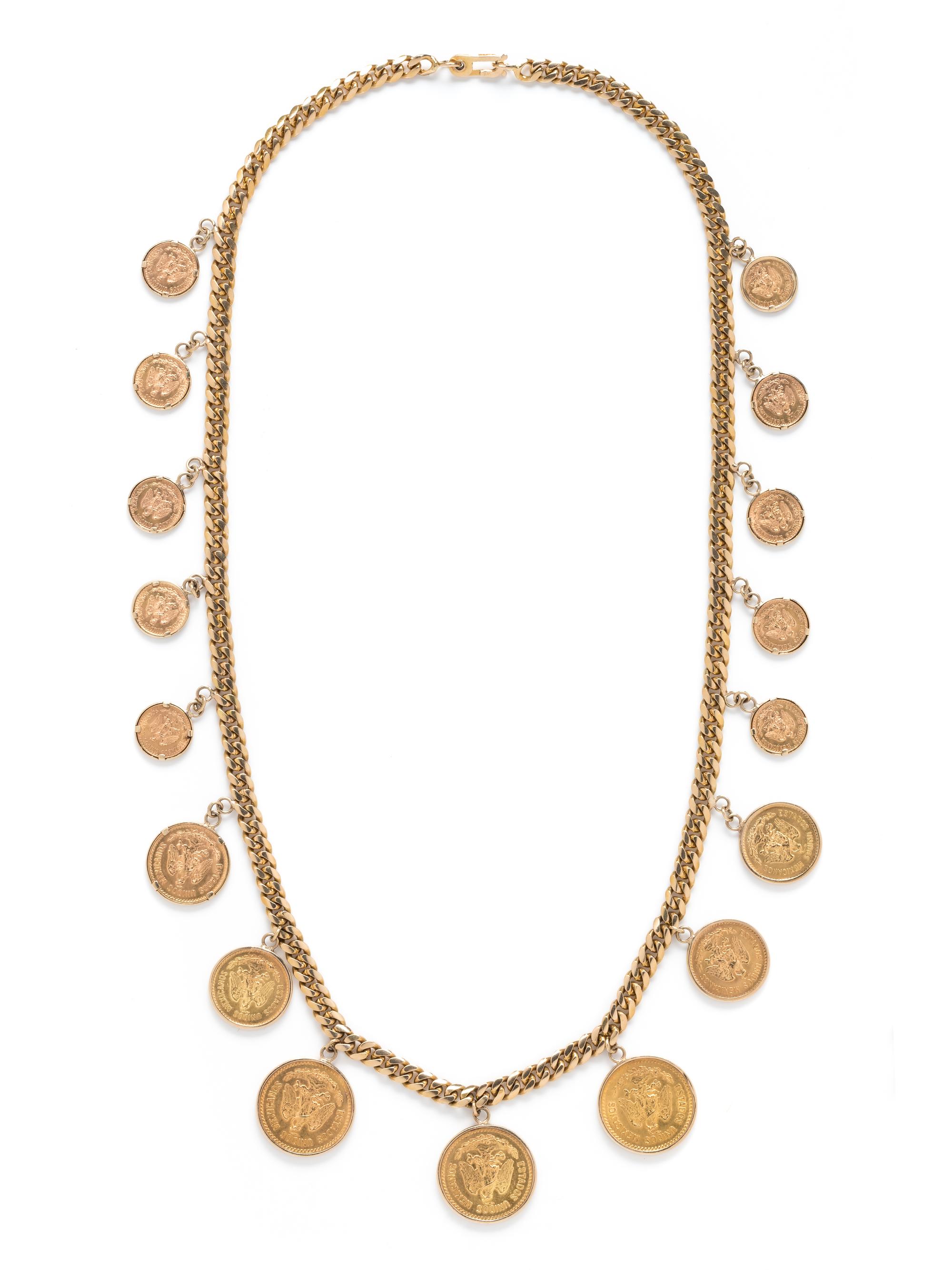 YELLOW GOLD AND COIN NECKLACE