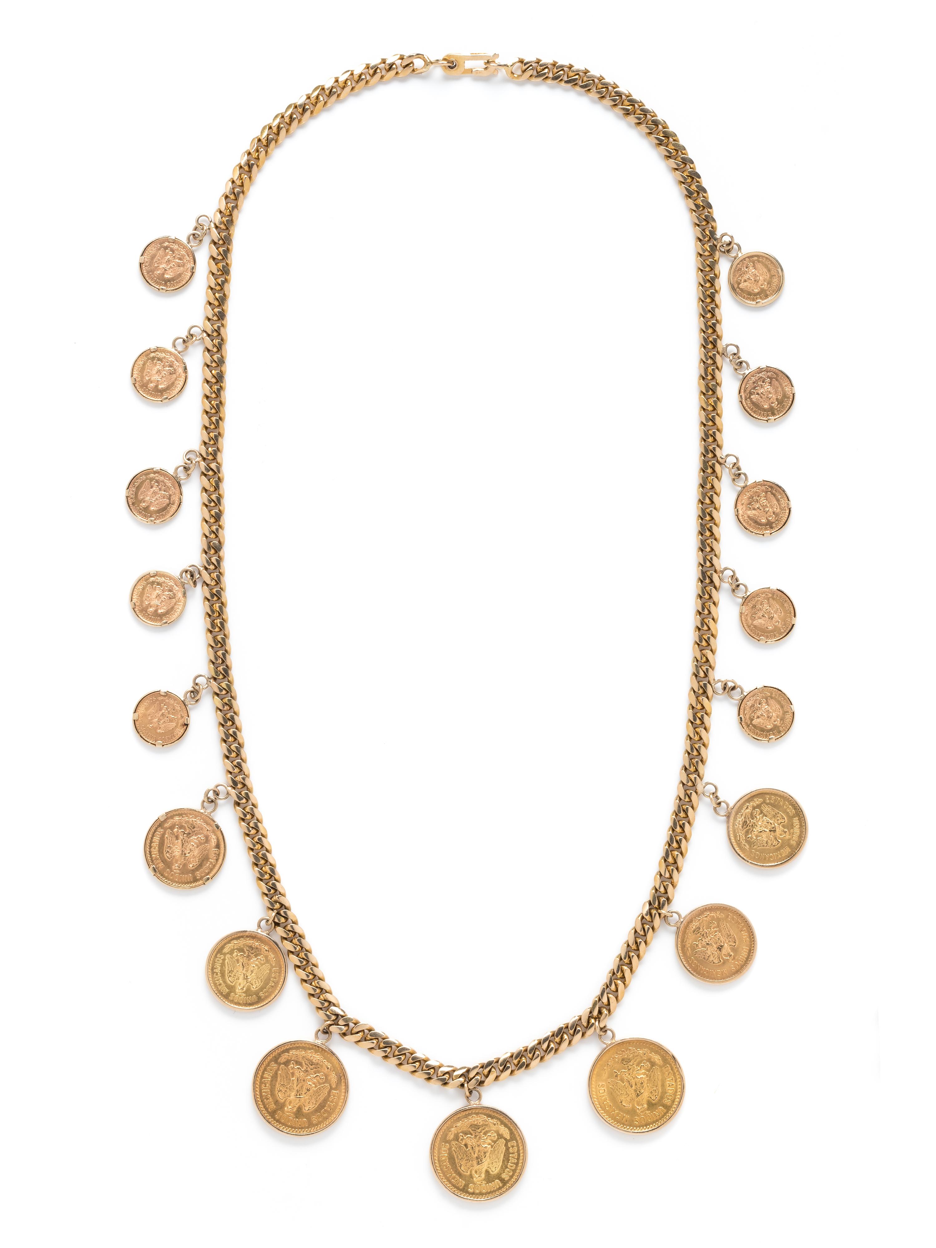 YELLOW GOLD AND COIN NECKLACE