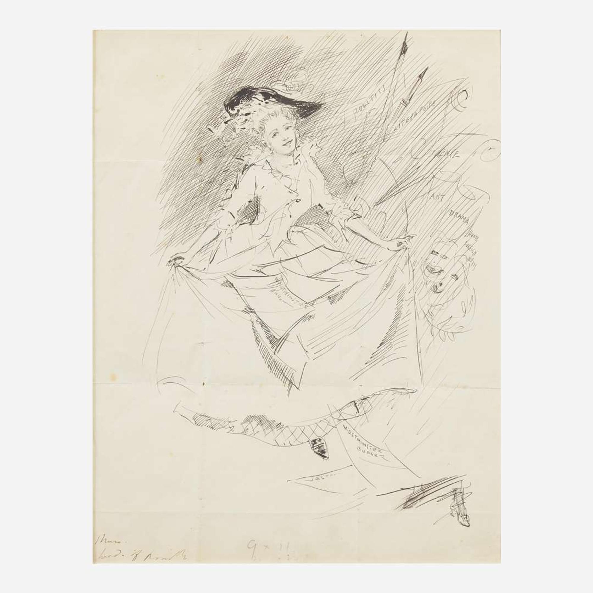 [Children's & Illustrated] [Rackham, Arthur] Proposed Cover Art for the Westminster Budget.