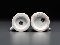 Two Porcelain Shaving Mugs Depicting Open Touring Cars