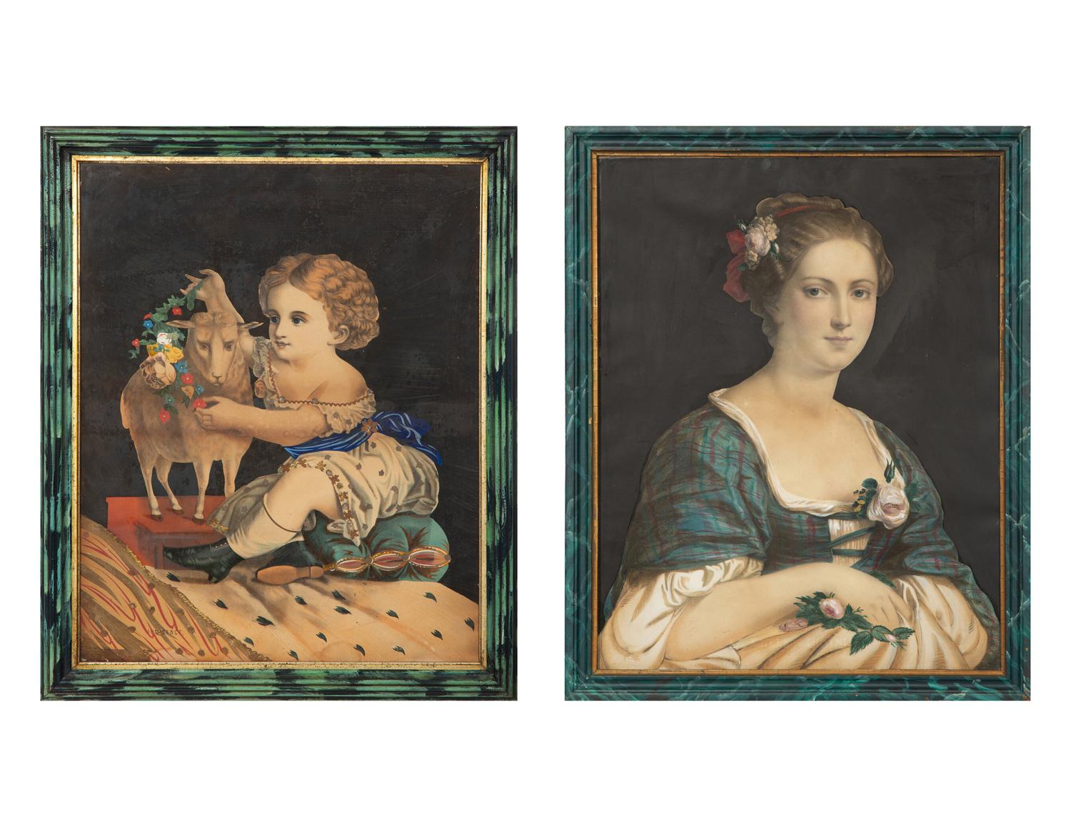 An Associated Pair of English Decoupage Pictures