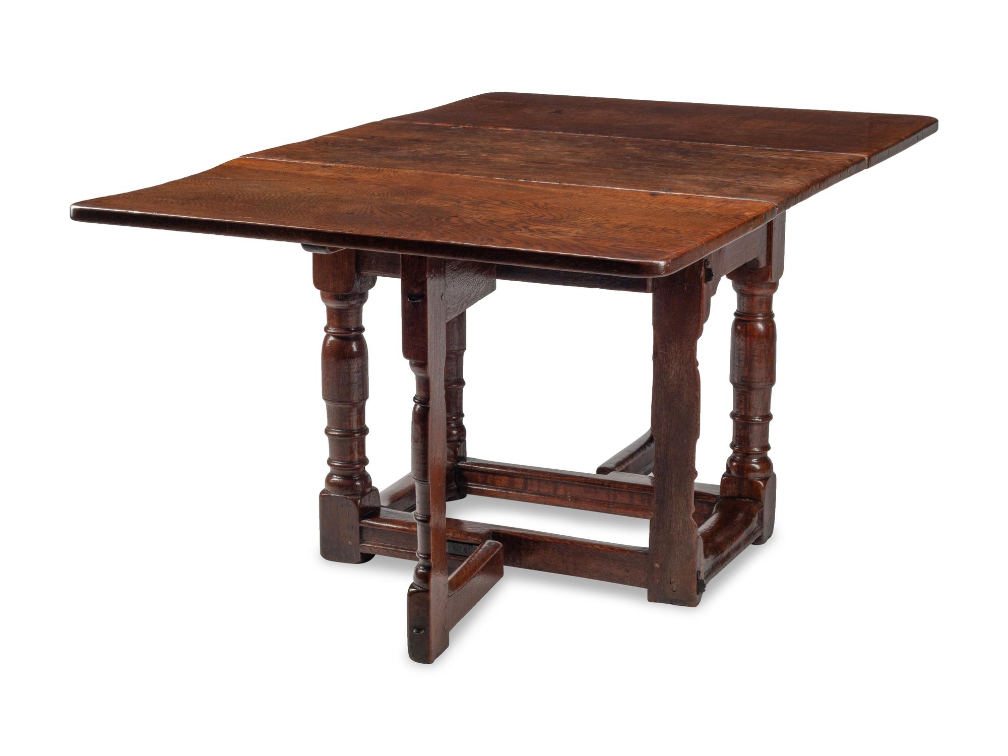 A William and Mary Style Oak Drop-Leaf Table