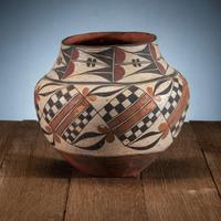 Acoma Four-Color Polychrome Pottery Jar