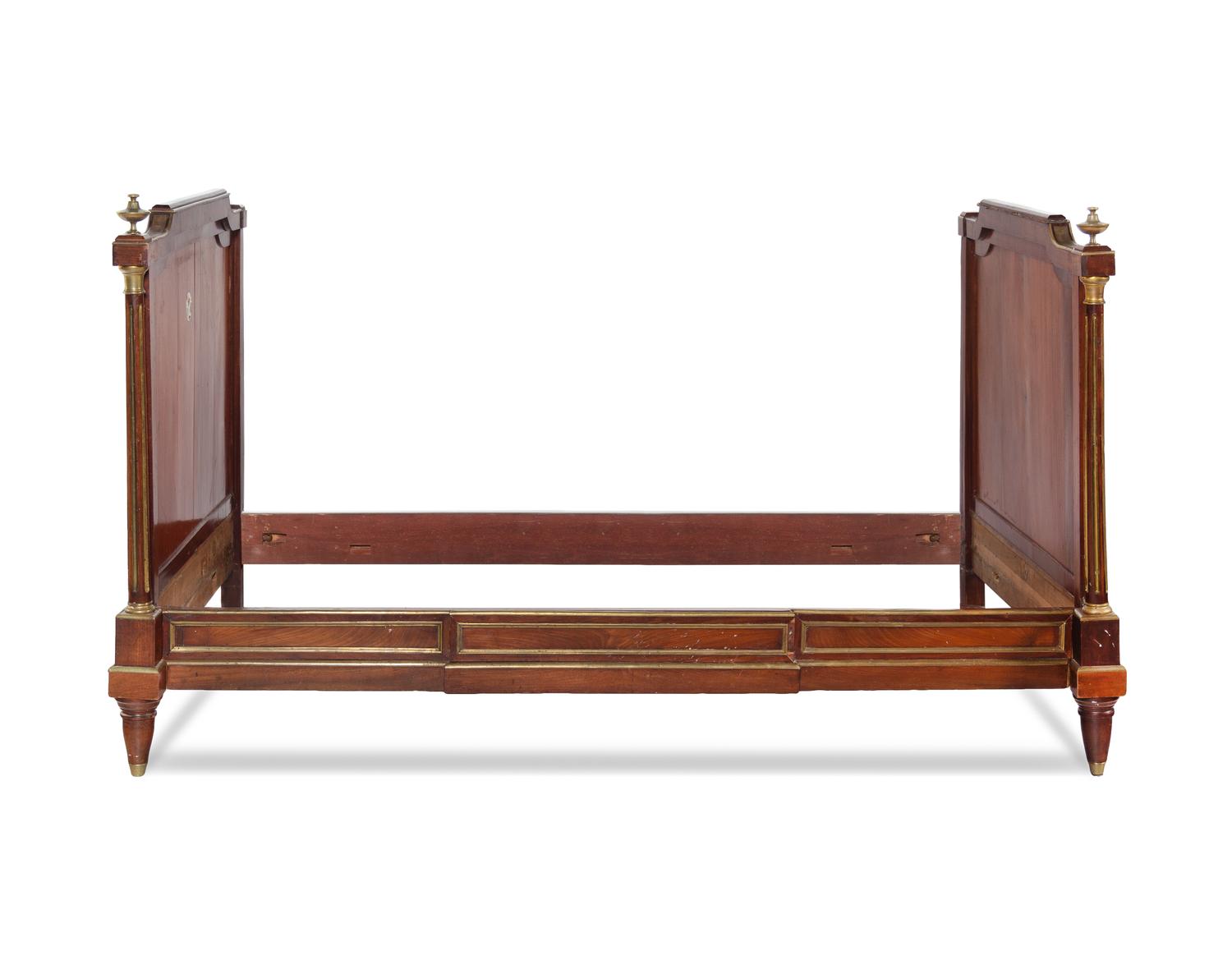 A Napoleon III Brass Mounted Mahogany Lit d’Alcove