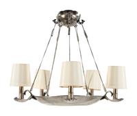 A Contemporary Pewter Five-Light Chandelier