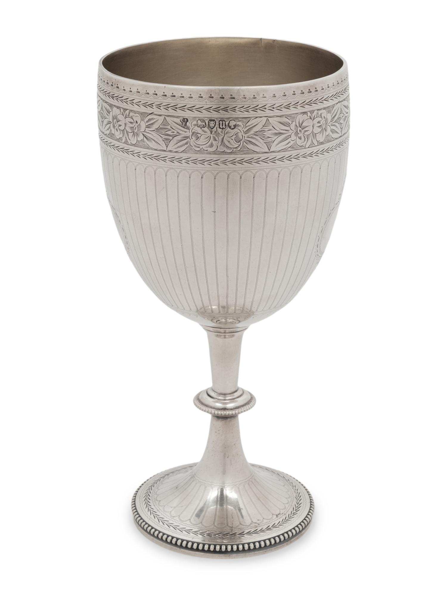 A Victorian Silver Wine Goblet