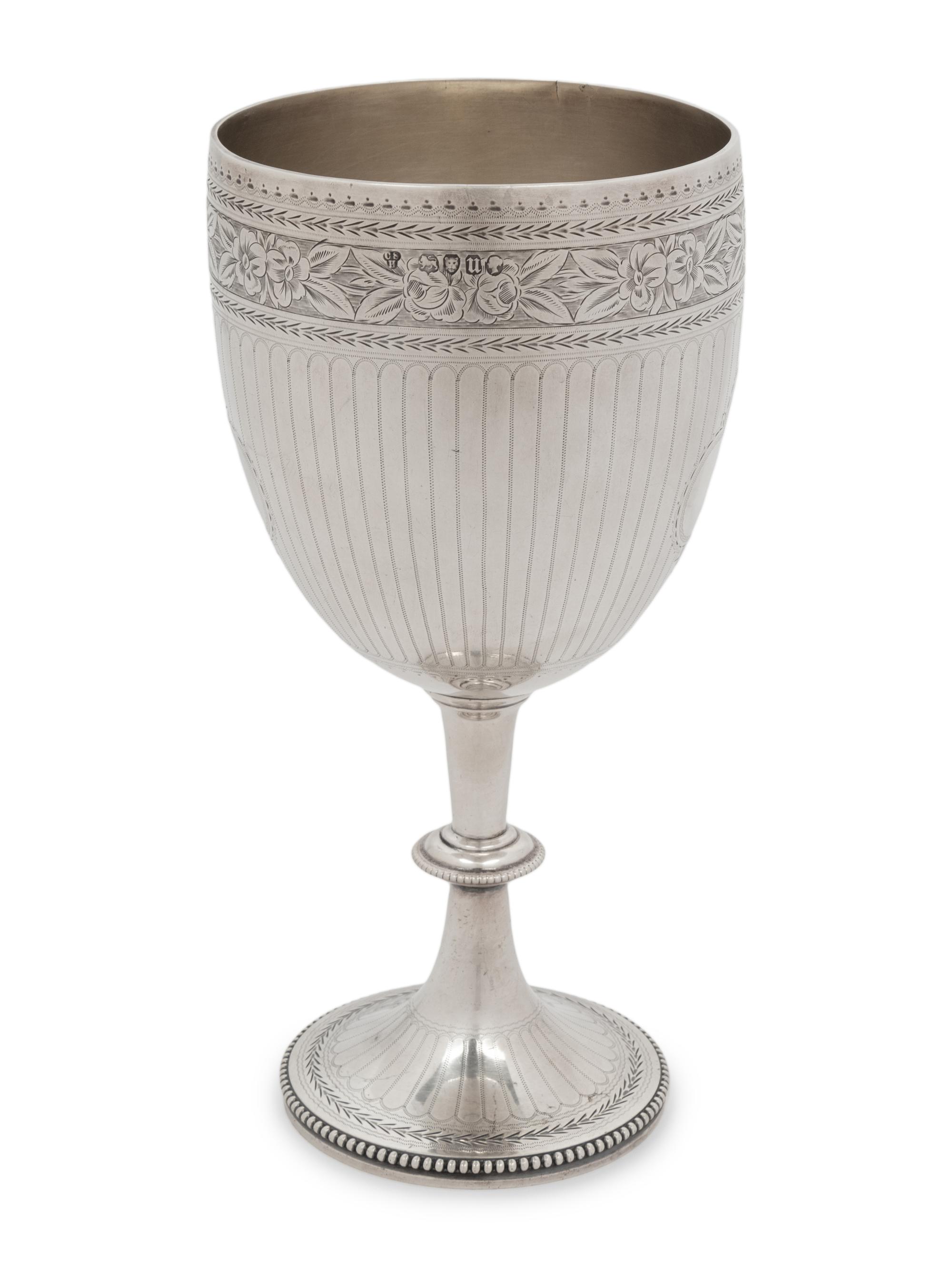 A Victorian Silver Wine Goblet