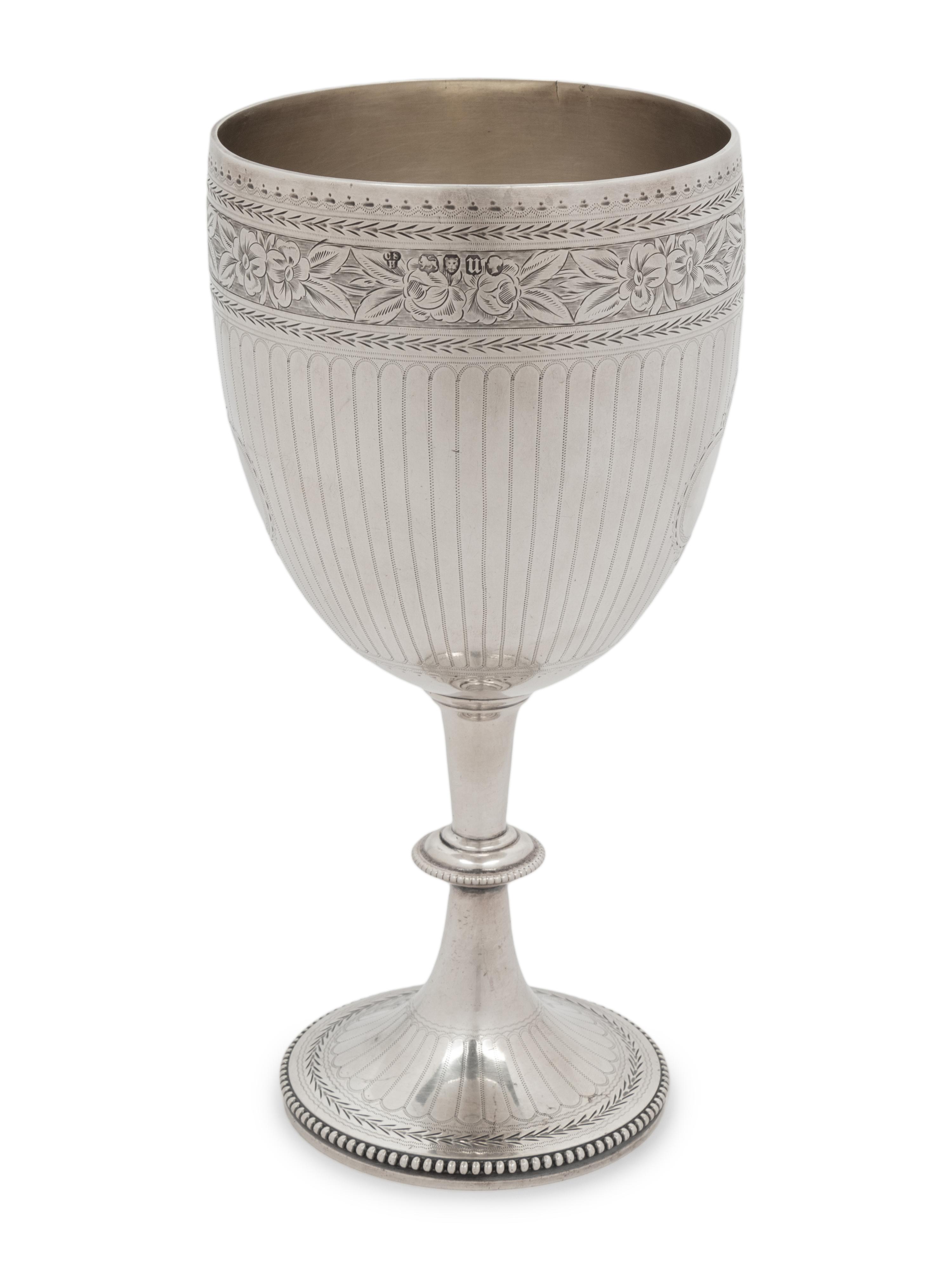 A Victorian Silver Wine Goblet