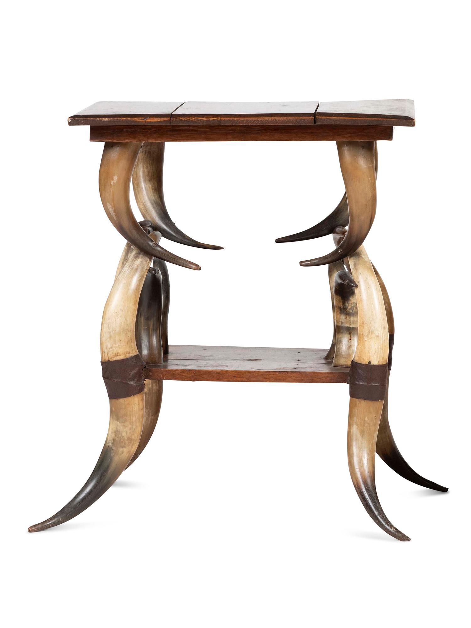 A Victorian Horn and Wood Side Table