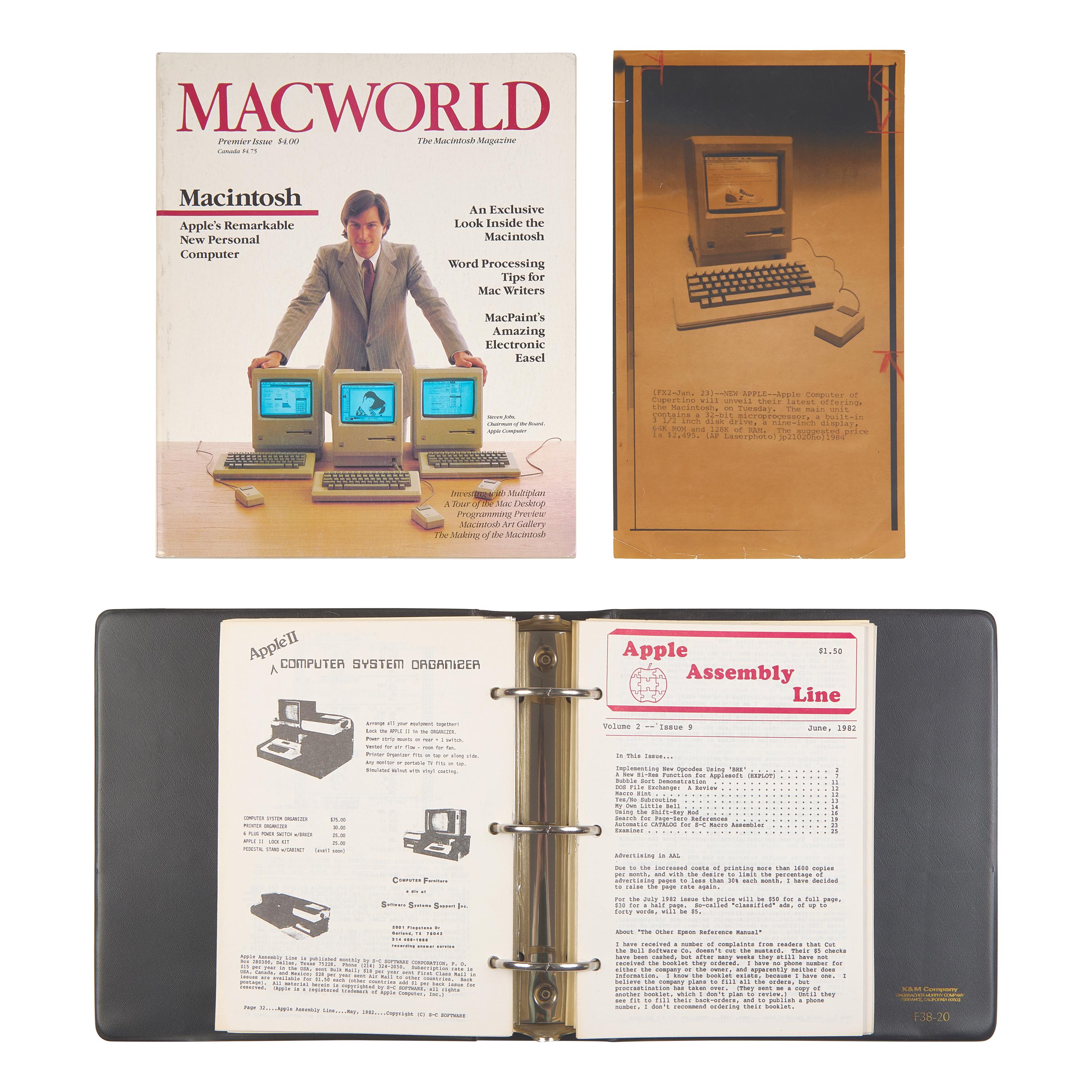 [Technology] Group of 3 Items Related to Apple Computers, Including the First 36 Issues of Apple Assembly Line, 1980-88