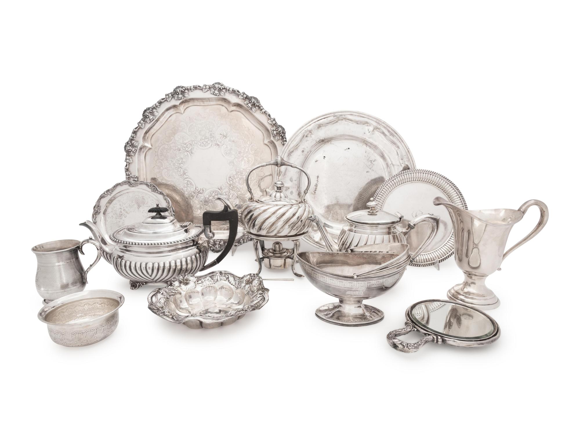 A Group of American Silver and Silver-Plate Holloware Articles