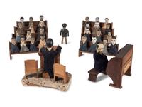 A Carved Wood Folk Art Church Toy Set