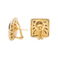 ASCH GROSSBARDT, MOTHER-OF-PEARL, HARDSTONE, AND YELLOW GOLD EARRINGS