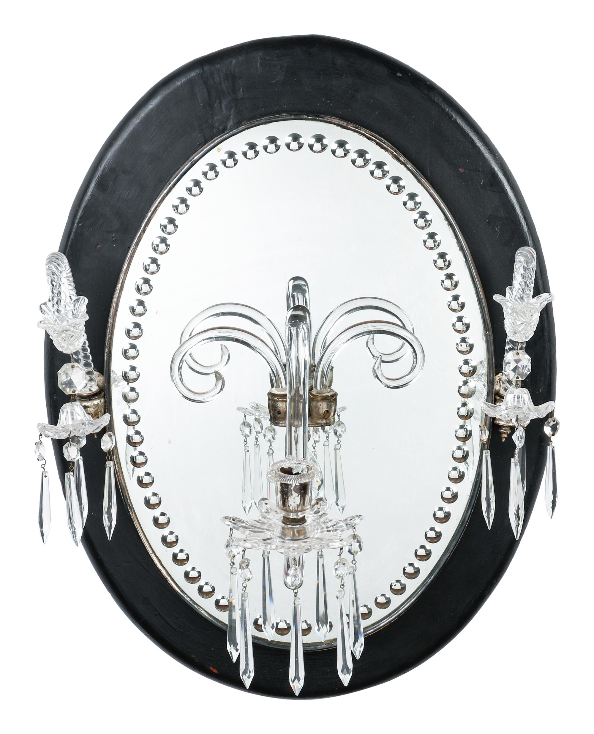 A Pair of Cut Glass Two-Light Sconces