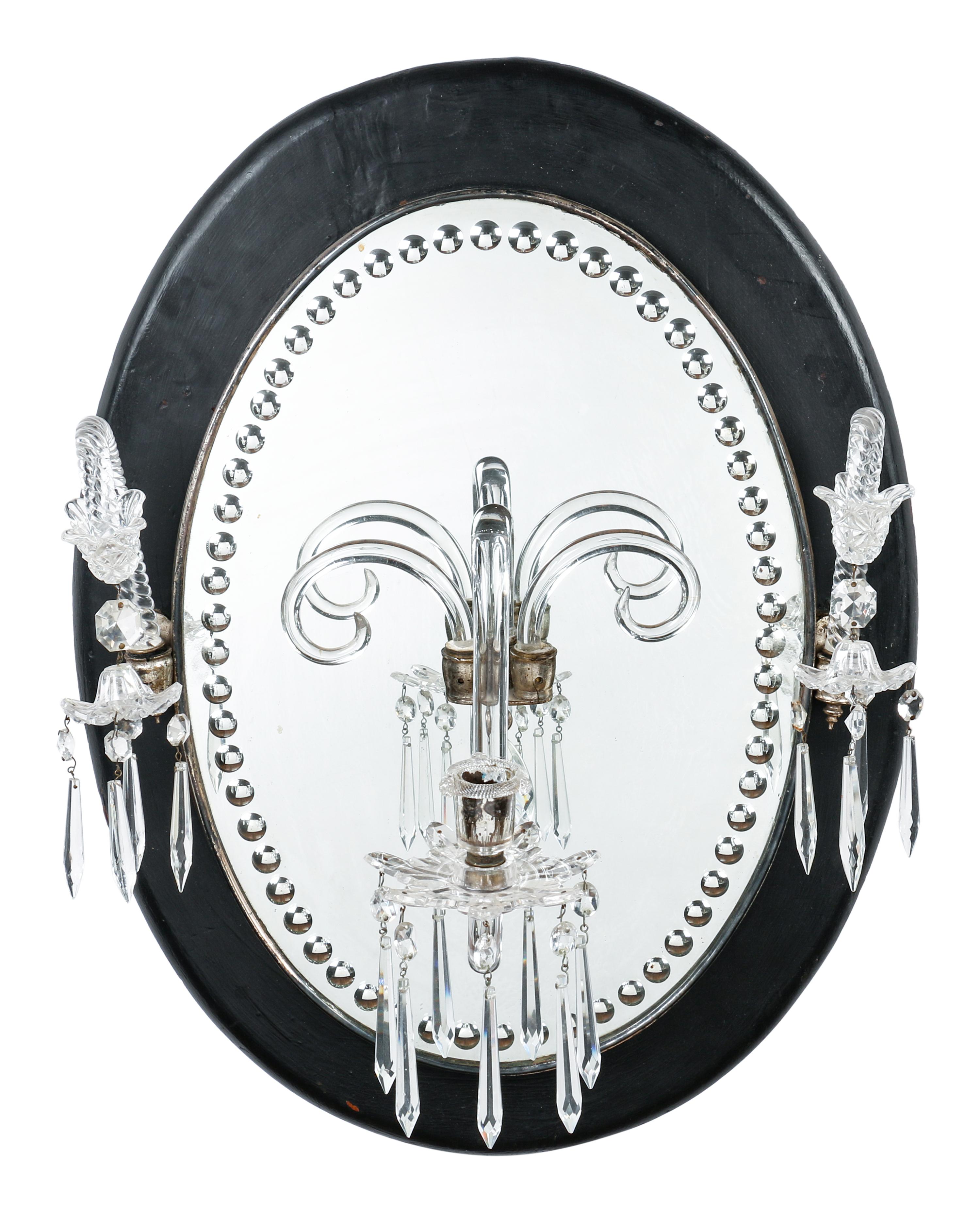 A Pair of Cut Glass Two-Light Sconces