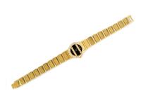 An 18 Karat Yellow Gold, Diamond and Onyx Wristwatch, Piaget, 42.80 dwts.
