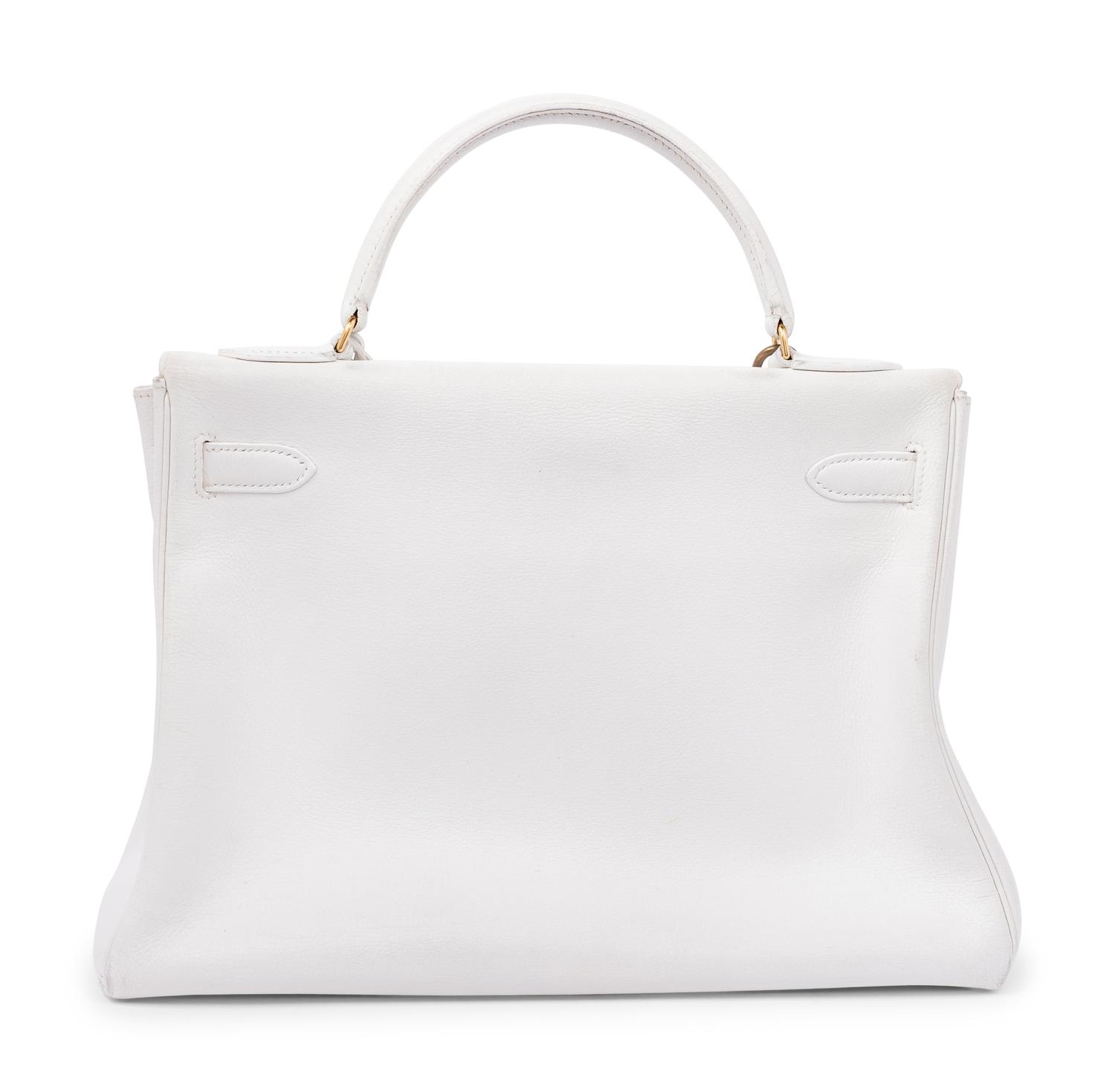 Hermès White Leather Kelly Bag 32cm, 1986