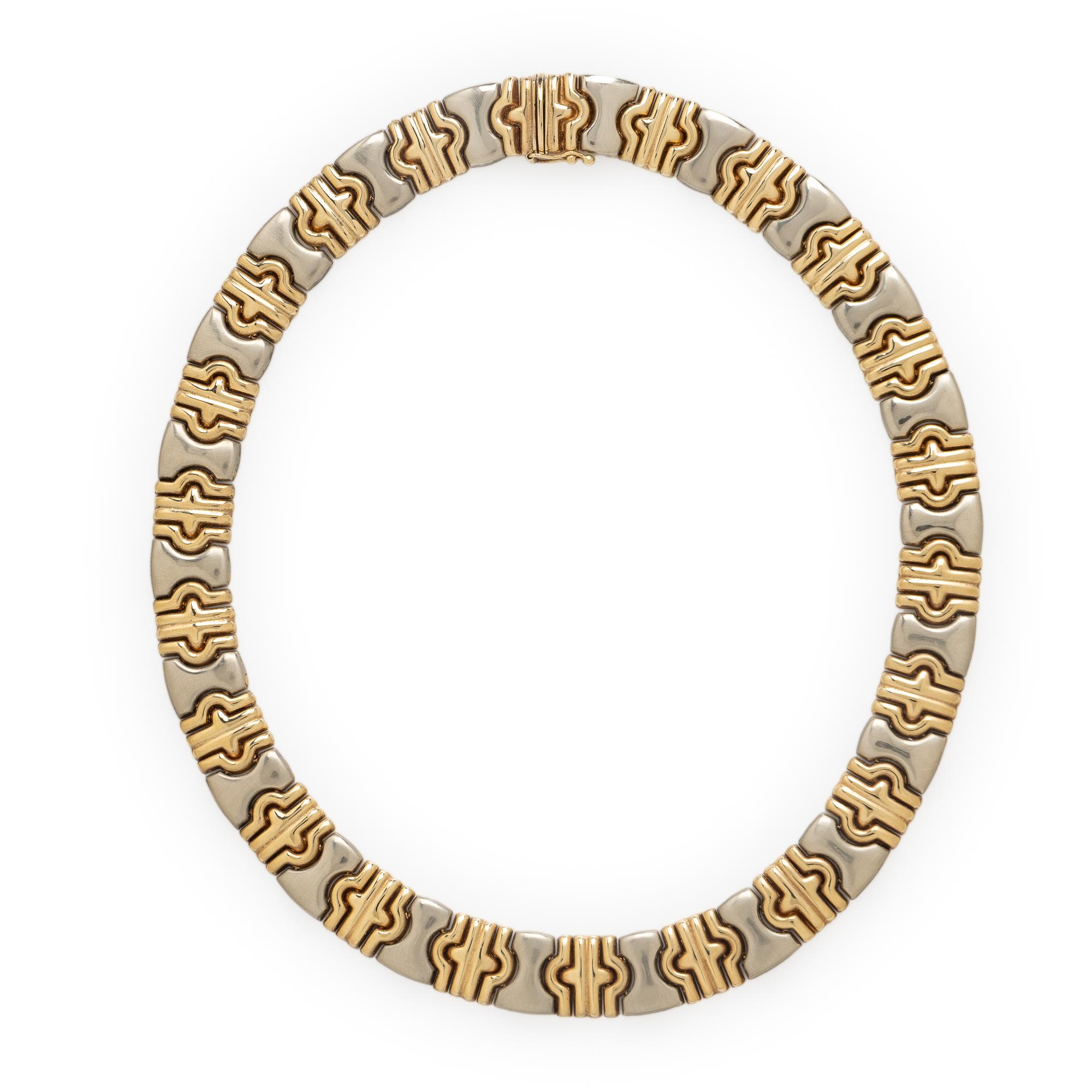 Bicolor Gold Fancy Link Necklace